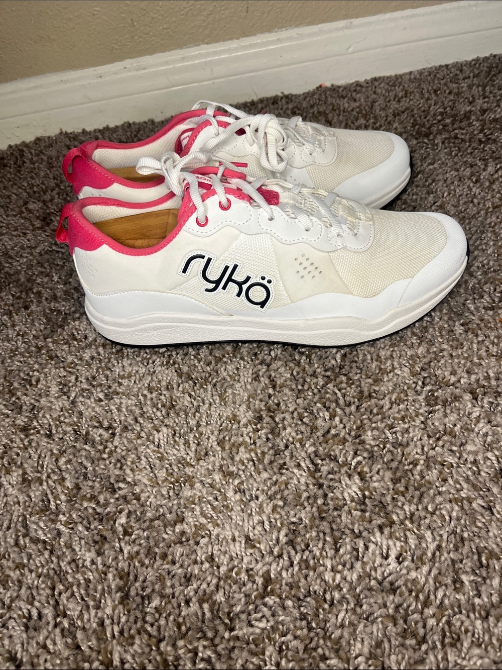 Ryka White and Pink Women's Athletic Walking Sneakers